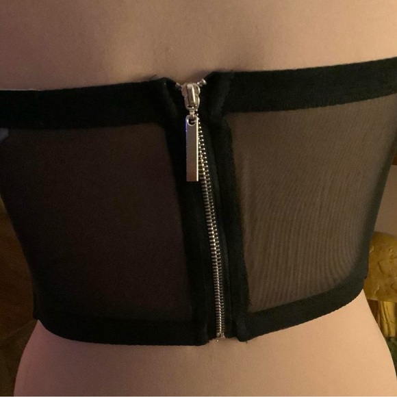 Black lace formed bustier top  strapless corset padded cups - Picture 5 of 8